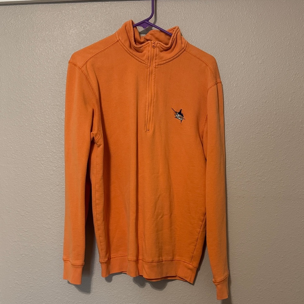 Guy Harvey Bright Orange Zip-Up Sweater